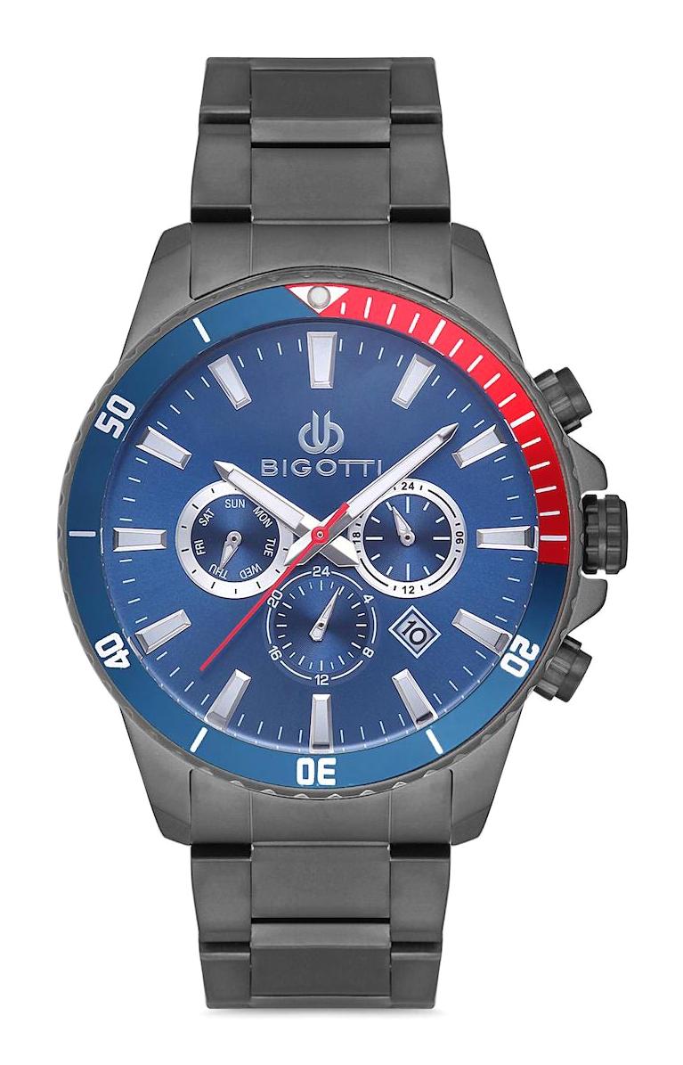 Bigotti BG.1.10129.6 Takvimli 45 mm Siyah Çelik Kordon Analog Erkek Kol Saati