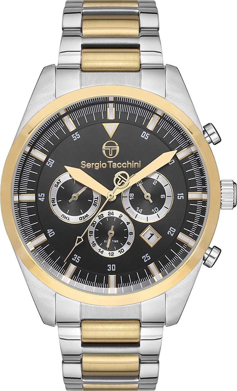 Sergio Tacchini ST.1.10213.3 Takvimli 43 mm Altın-Çelik Kordon Analog Erkek Kol Saati