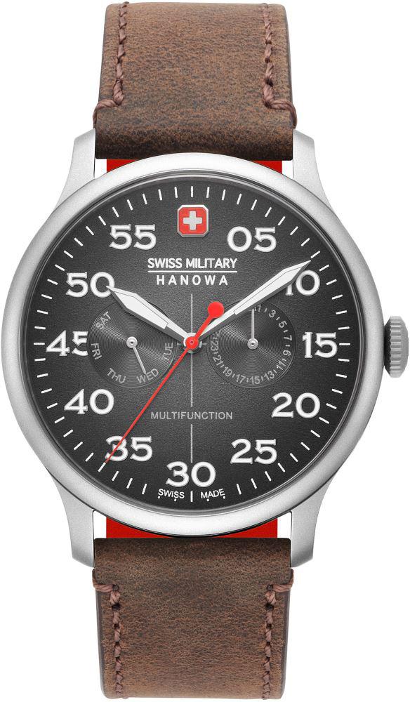 Swiss Military 06-4335.04.009 Takvimli 44 mm Kahverengi Deri Kordon Analog Kol Saati