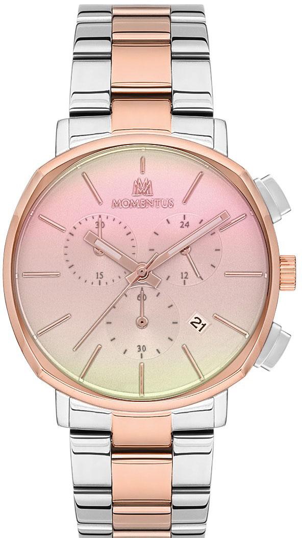 Momentus CC291T-02SR Takvimli 42 mm Gri-Rose Gold Çelik Kordon Analog Kol Saati