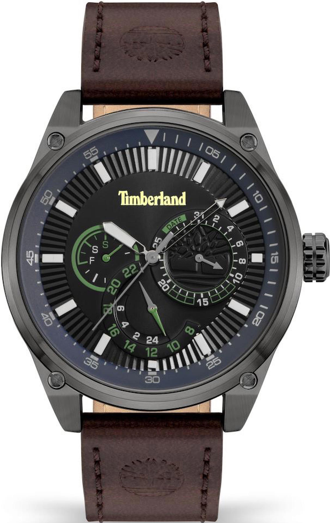 Timberland TDWGF9000903 Takvimli 42 mm Siyah Deri Kordon Analog Kol Saati