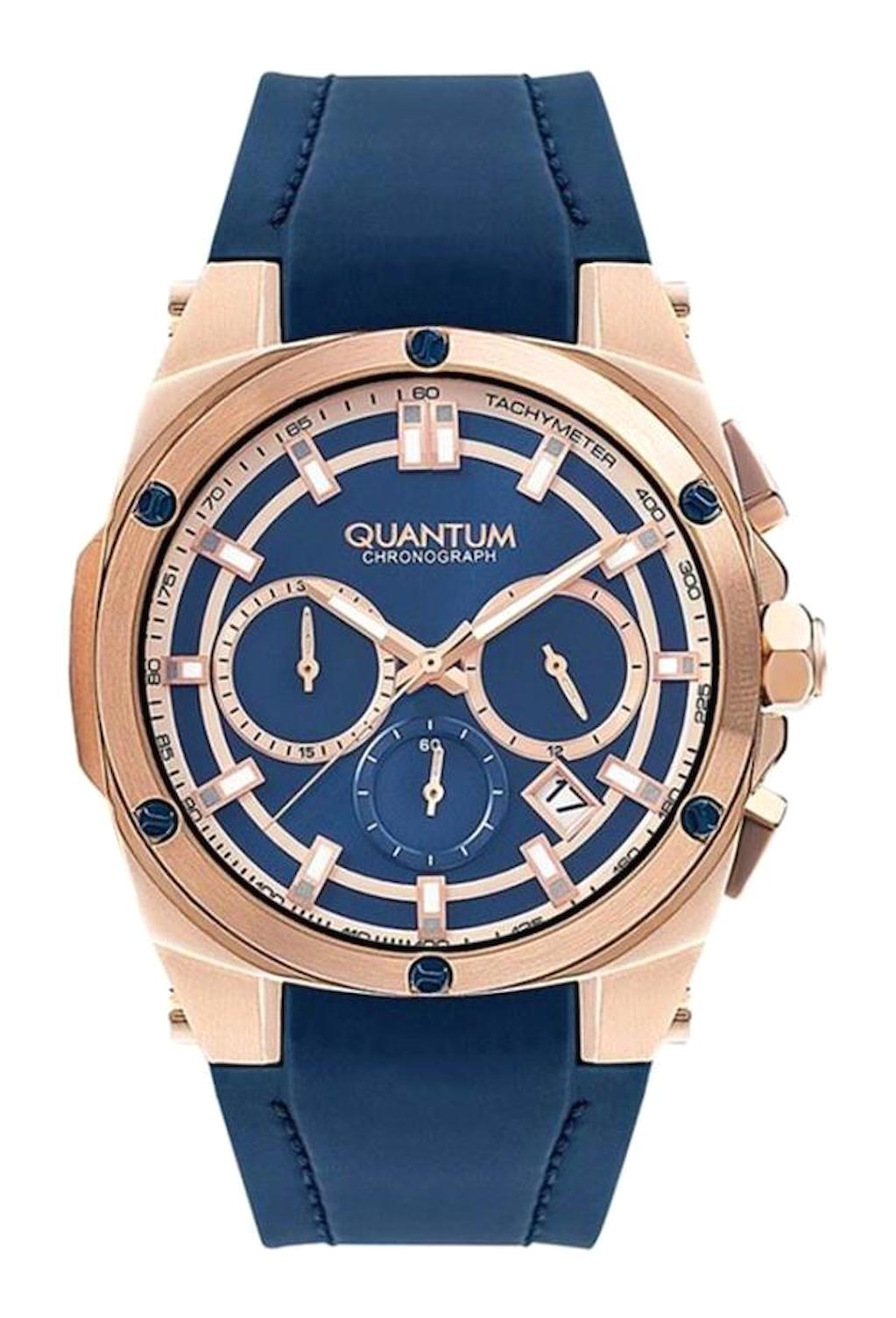 Quantum HNG905.499 Takvimli 45 mm Lacivert Çelik Kordon Analog Erkek Kol Saati