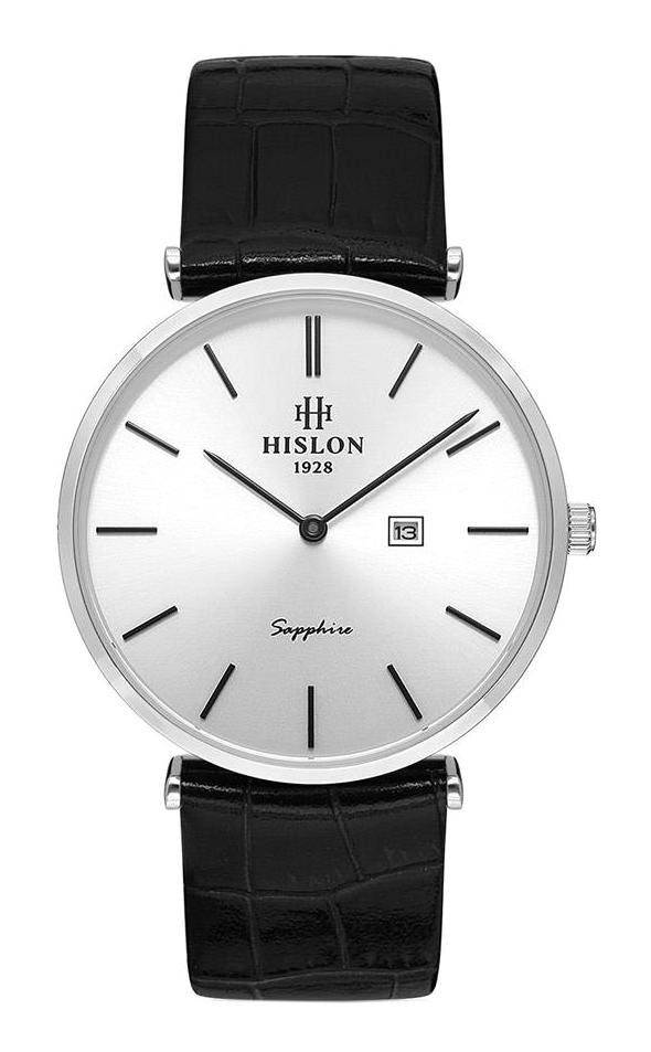 Hislon CL119S-02BS Takvimli 38 mm Siyah Deri Kordon Analog Erkek Kol Saati