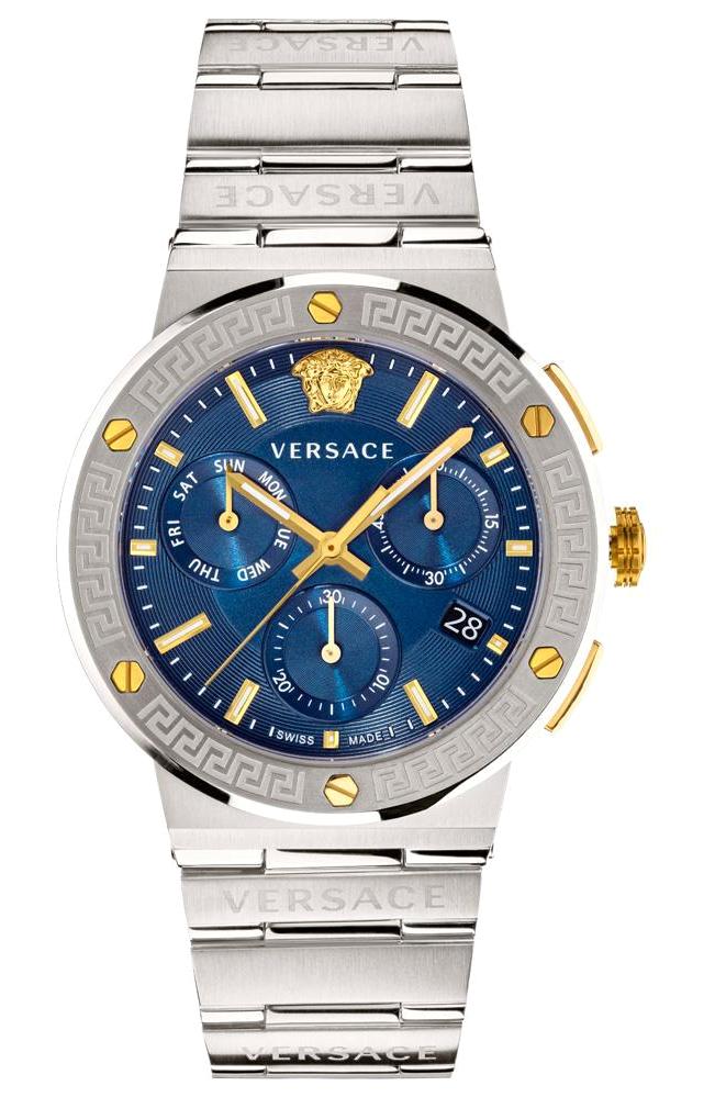 Versace VRSCVEZ900221 Takvimli 43 mm Çelik Kordon Analog Erkek Kol Saati