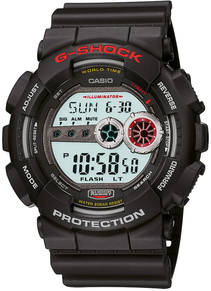Casio GD-100-1ADR Takvimli 51.2 mm Siyah Silikon Kordon Analog Kol Saati