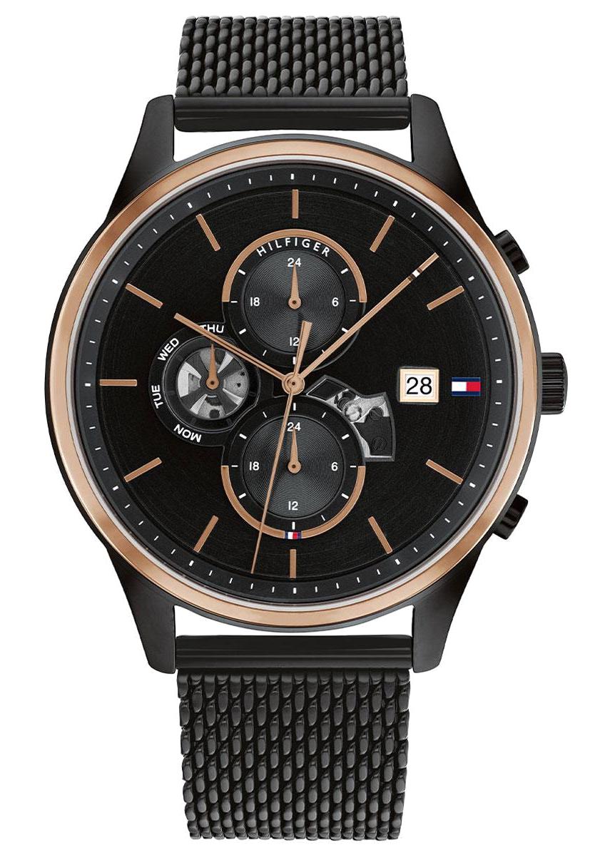 Tommy Hilfiger TH1710505 Takvimli 44 mm Antrasit Çelik Kordon Analog Erkek Kol Saati