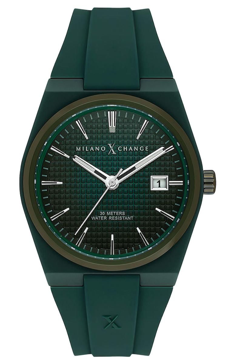 Milano X Change MXG4115 Takvimli 40 mm Yeşil Silikon Kordon Analog Erkek Kol Saati