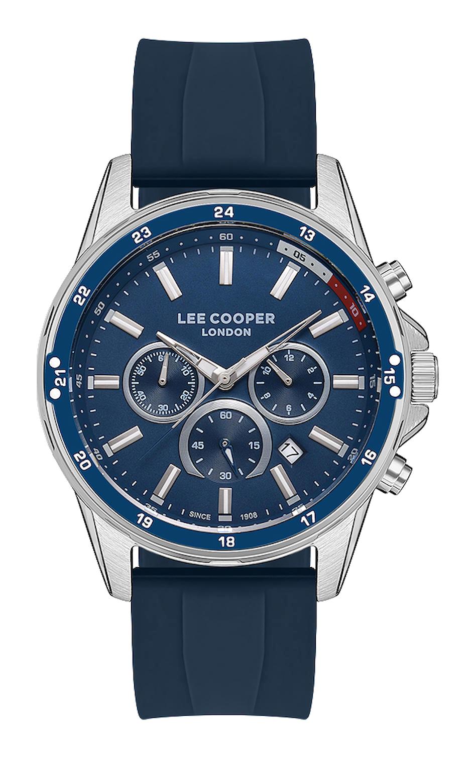 Lee Cooper LC07605.399 Takvimli 44 mm Lacivert Plastik Kordon Analog Erkek Kol Saati