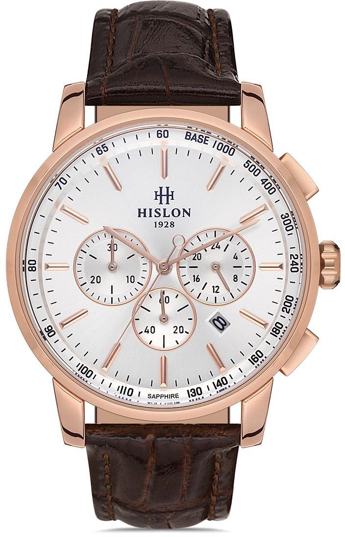 Hislon MS103R-02KR Pusulalı Takvimli Kahverengi Deri Kordon Analog Kol Saati