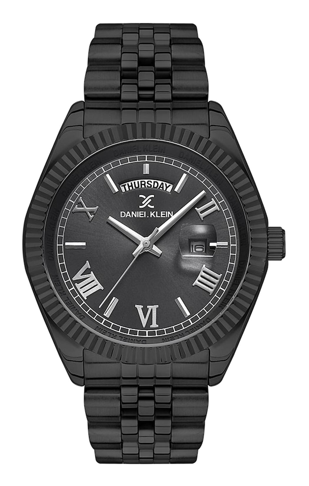 Daniel Klein DK.1.12994.9 Takvimli Siyah Çelik Kordon Analog Erkek Kol Saati