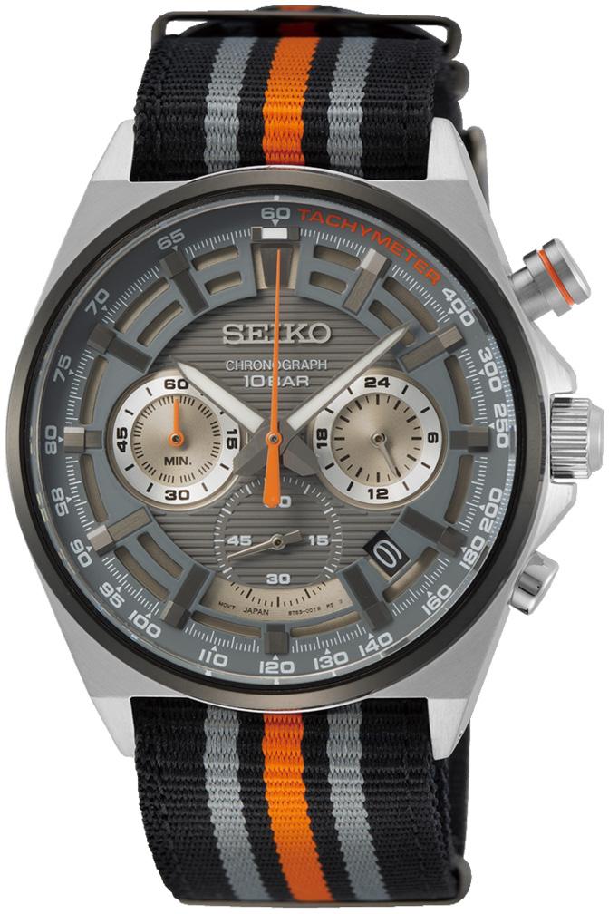 Seiko SSB403P Takvimli 41 mm Siyah-Turuncu Kanvas Kordon Analog Erkek Kol Saati