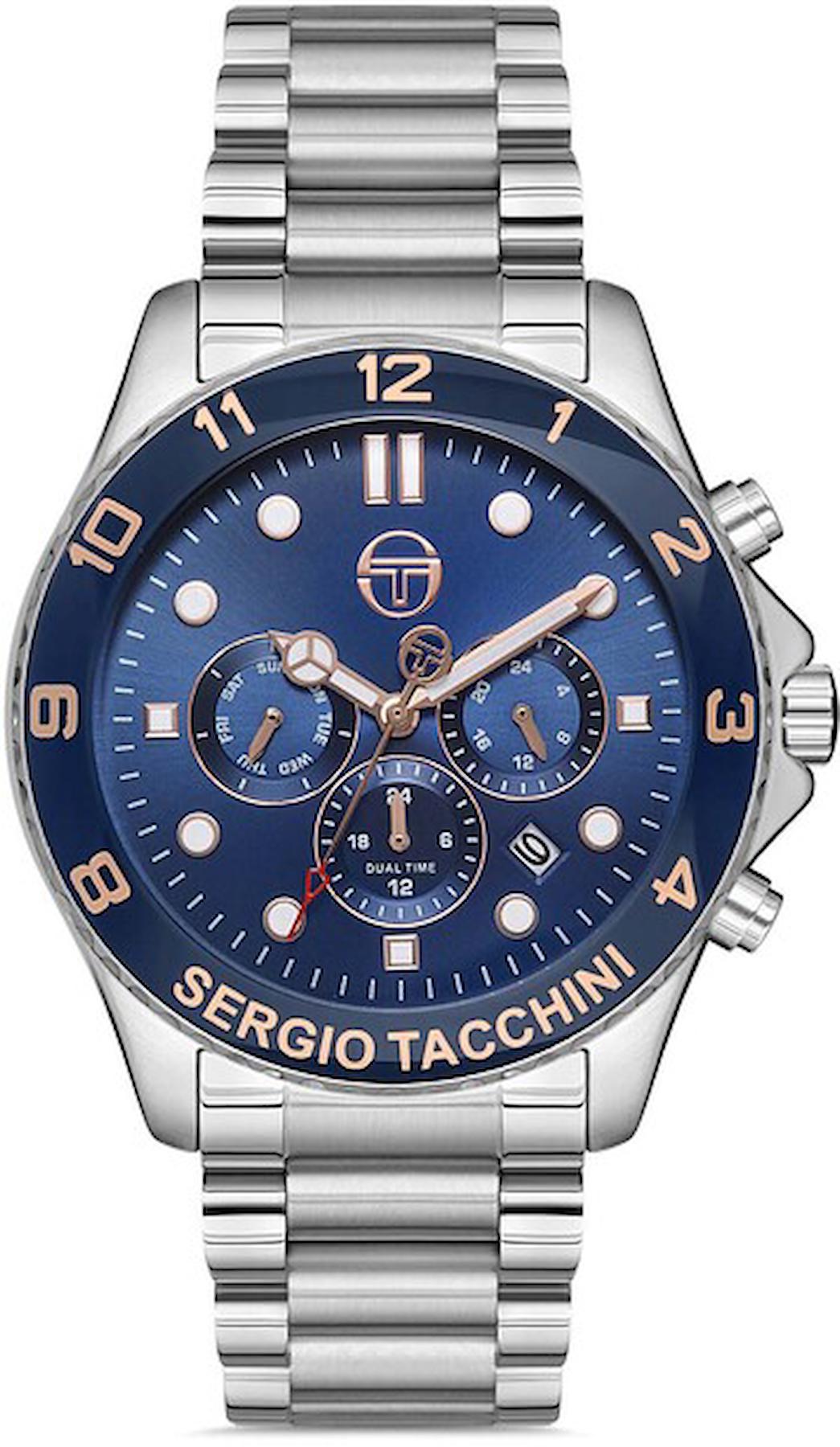 Sergio Tacchini ST.1.10178.2 Takvimli 43 mm Çelik Kordon Analog Erkek Kol Saati