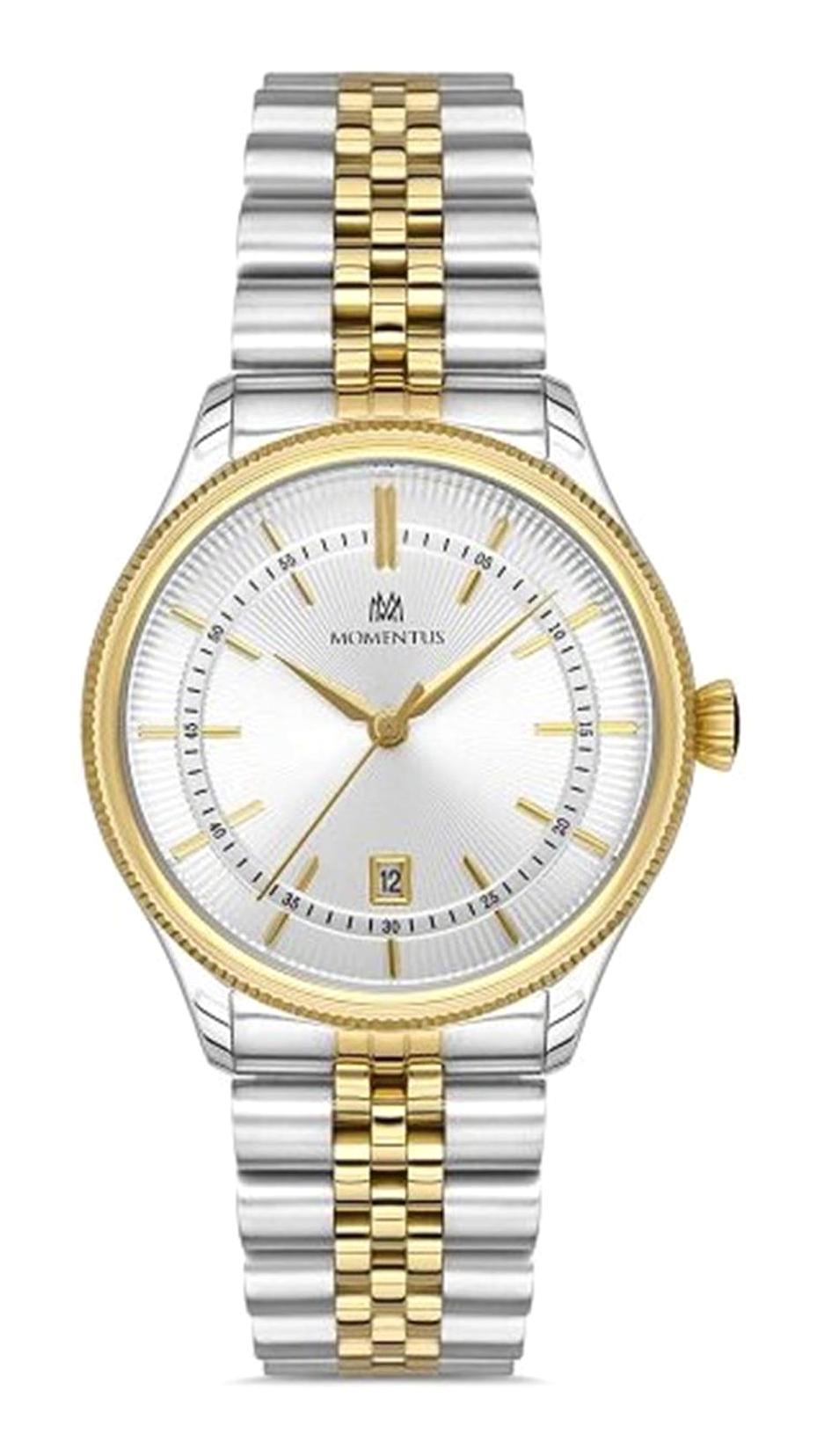 Momentus CM139T-02SG Takvimli 44 mm Altın-Çelik Kordon Analog Erkek Kol Saati