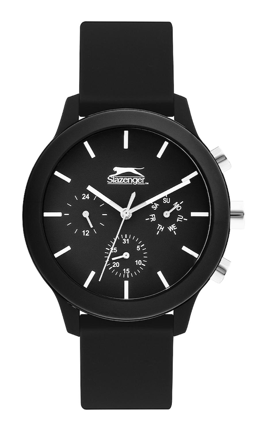 Slazenger SL.09.2201.2.02 Takvimli 44 mm Siyah Plastik Kordon Analog Kol Saati