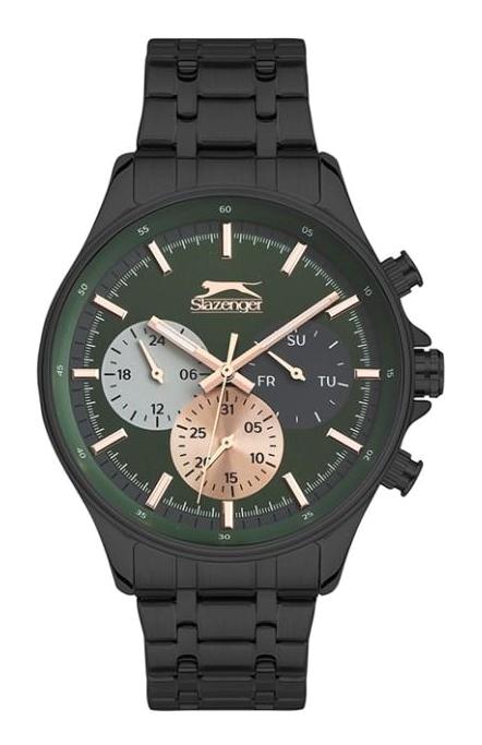 Slazenger SL.09.1941.2.03 Takvimli 44 mm Siyah Çelik Kordon Analog Erkek Kol Saati