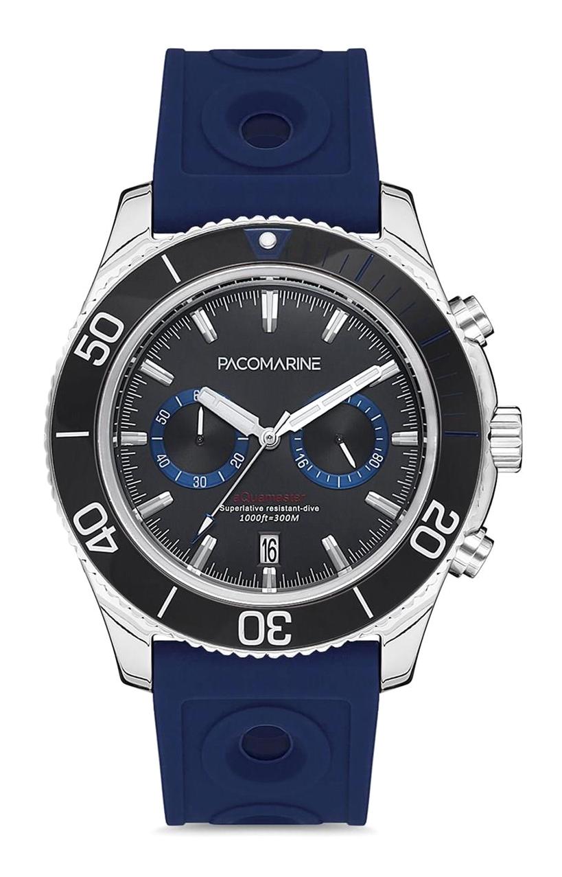 Pacomarine PM.19901.02 Takvimli 44 mm Lacivert Silikon Kordon Analog Erkek Kol Saati