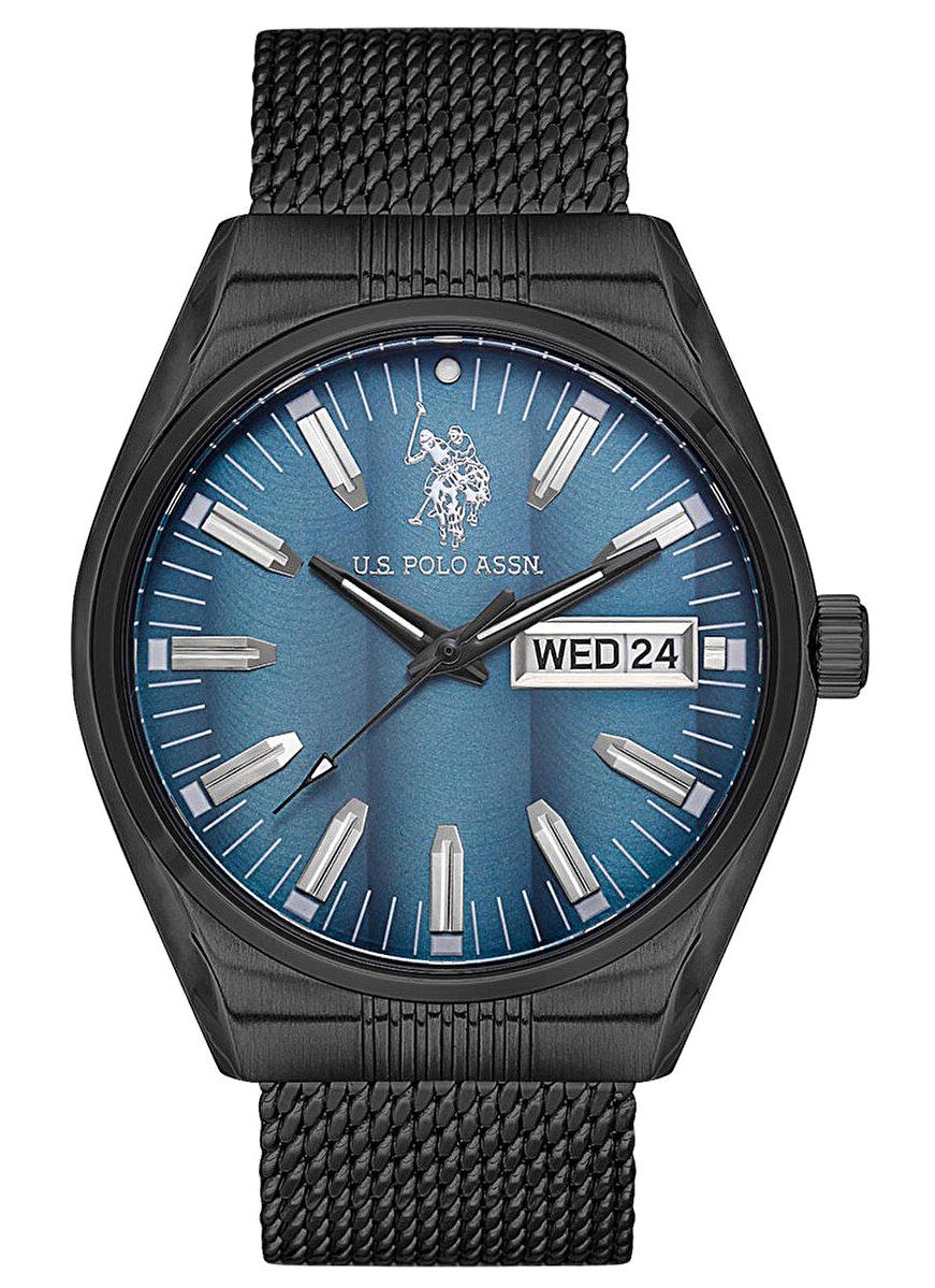 U.S. Polo Assn USPA1067-06 Takvimli 43 mm Siyah Çelik Kordon Analog Erkek Kol Saati