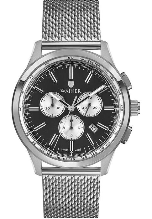 Wainer WA.12340-A Pusulalı Takvimli 44 mm Füme Çelik Kordon Analog Kol Saati