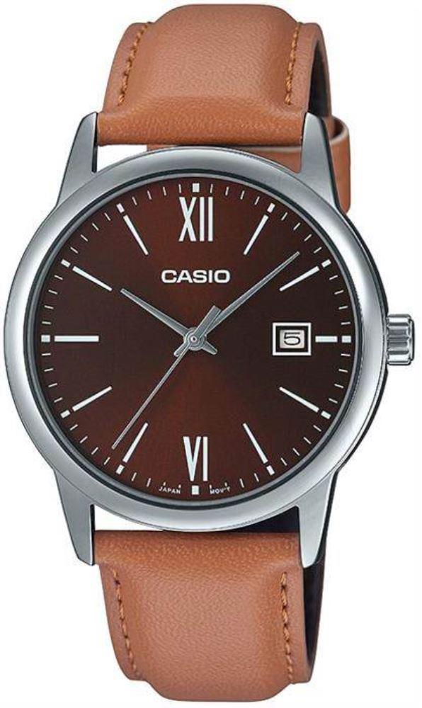 Casio MTP-V002L-5B3UDF Takvimli 37 mm Kahverengi Deri Kordon Analog Erkek Kol Saati