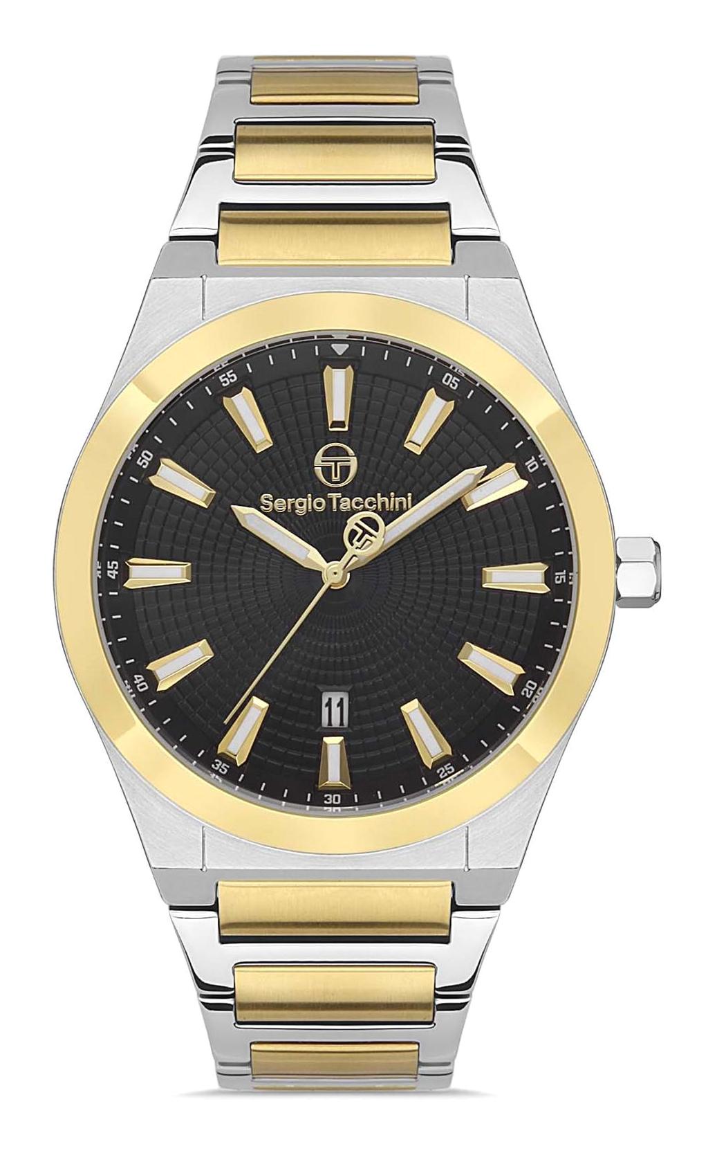 Sergio Tacchini ST.1.10322.4 Takvimli 43 mm Altın-Çelik Kordon Analog Erkek Kol Saati