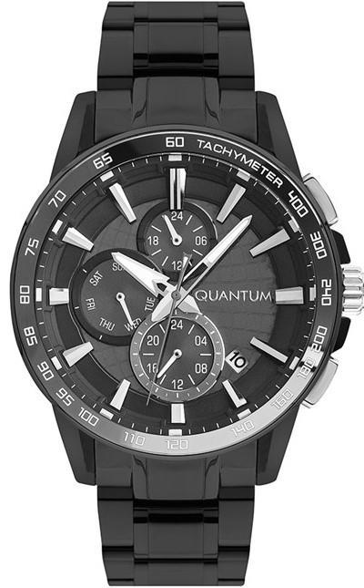 Quantum PWG993.650 Takvimli 44 mm Siyah Çelik Kordon Analog Erkek Kol Saati