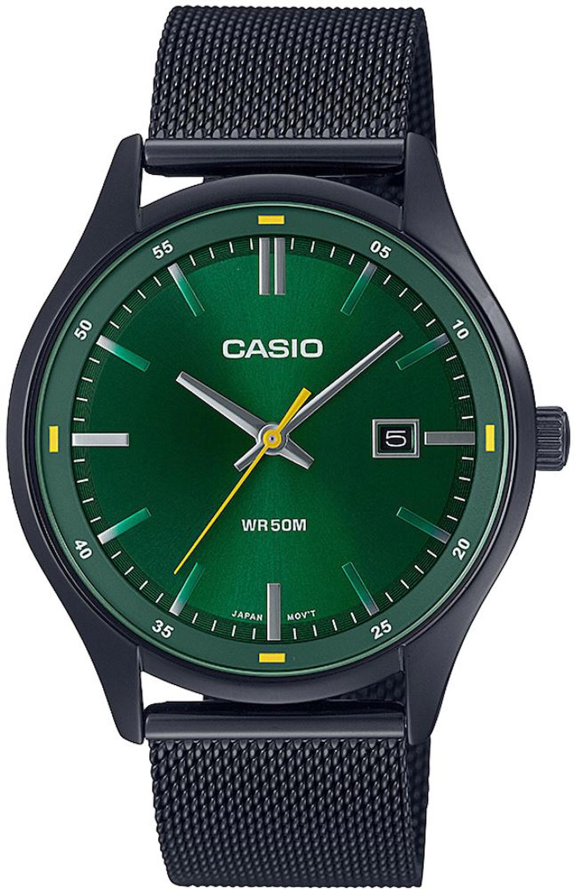 Casio MTP-E710MB-3AVDF Takvimli 40 mm Siyah Çelik Kordon Analog Erkek Kol Saati