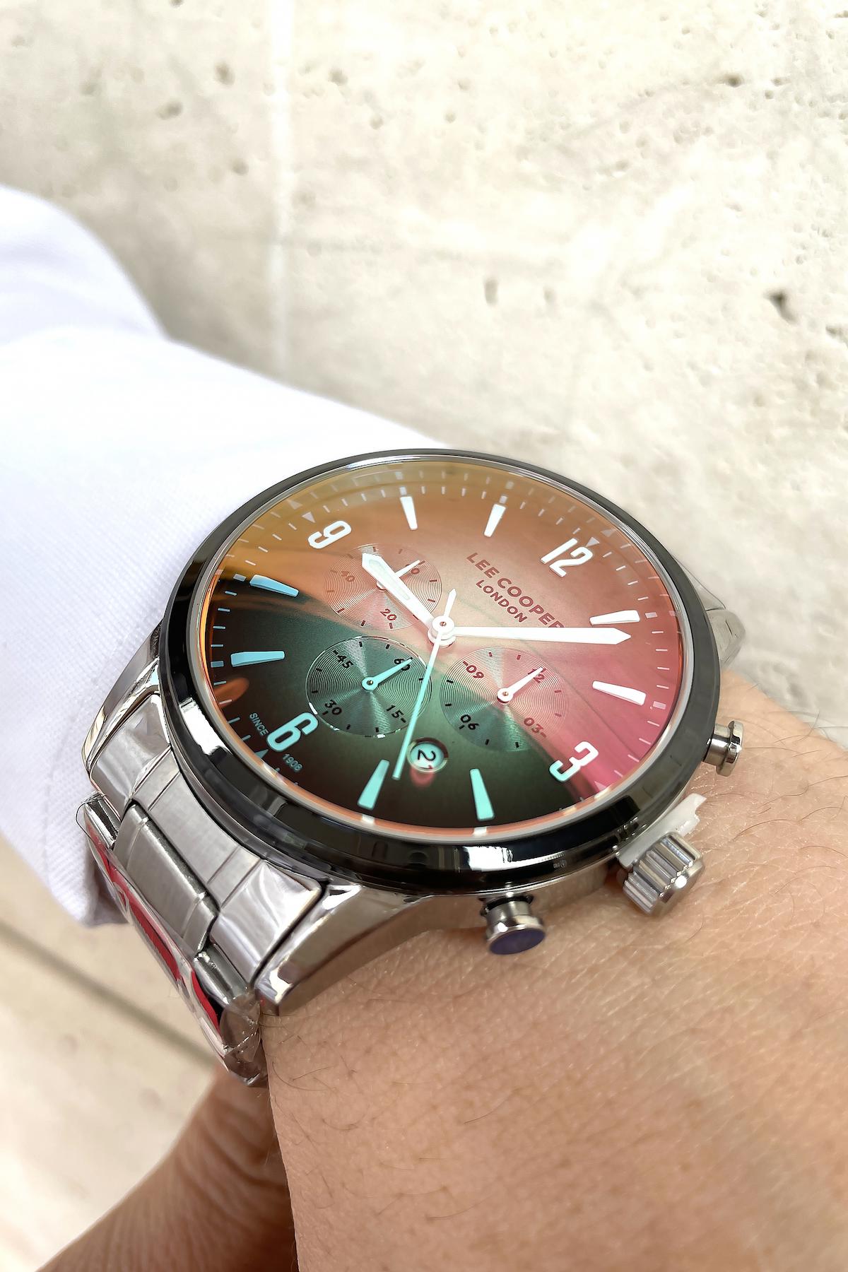 Lee Cooper LC07257.330 Takvimli 44 mm Çelik Kordon Analog Erkek Kol Saati