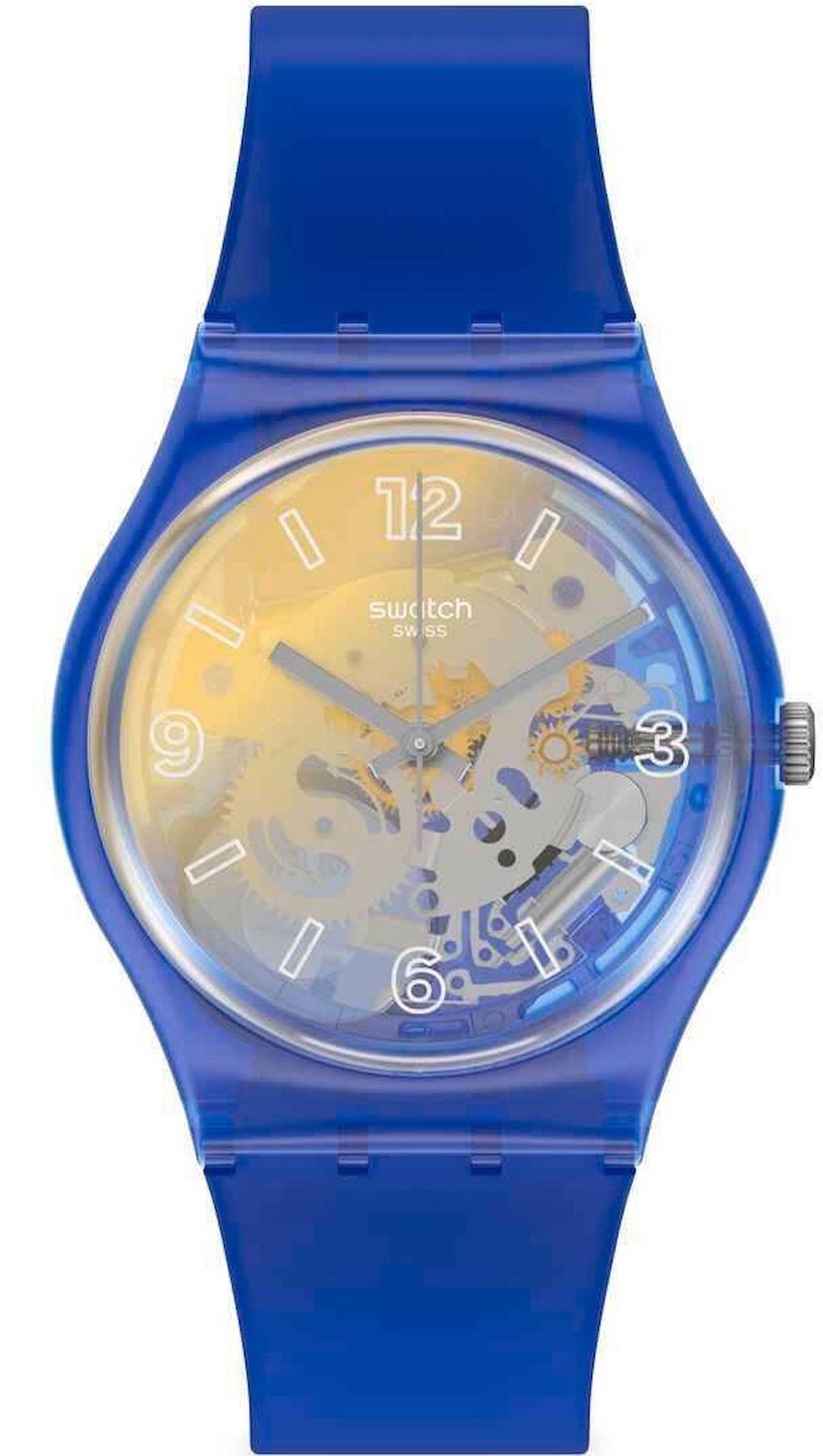 Swatch GN278 Takvimli 44 mm Mavi Silikon Kordon Analog Kol Saati