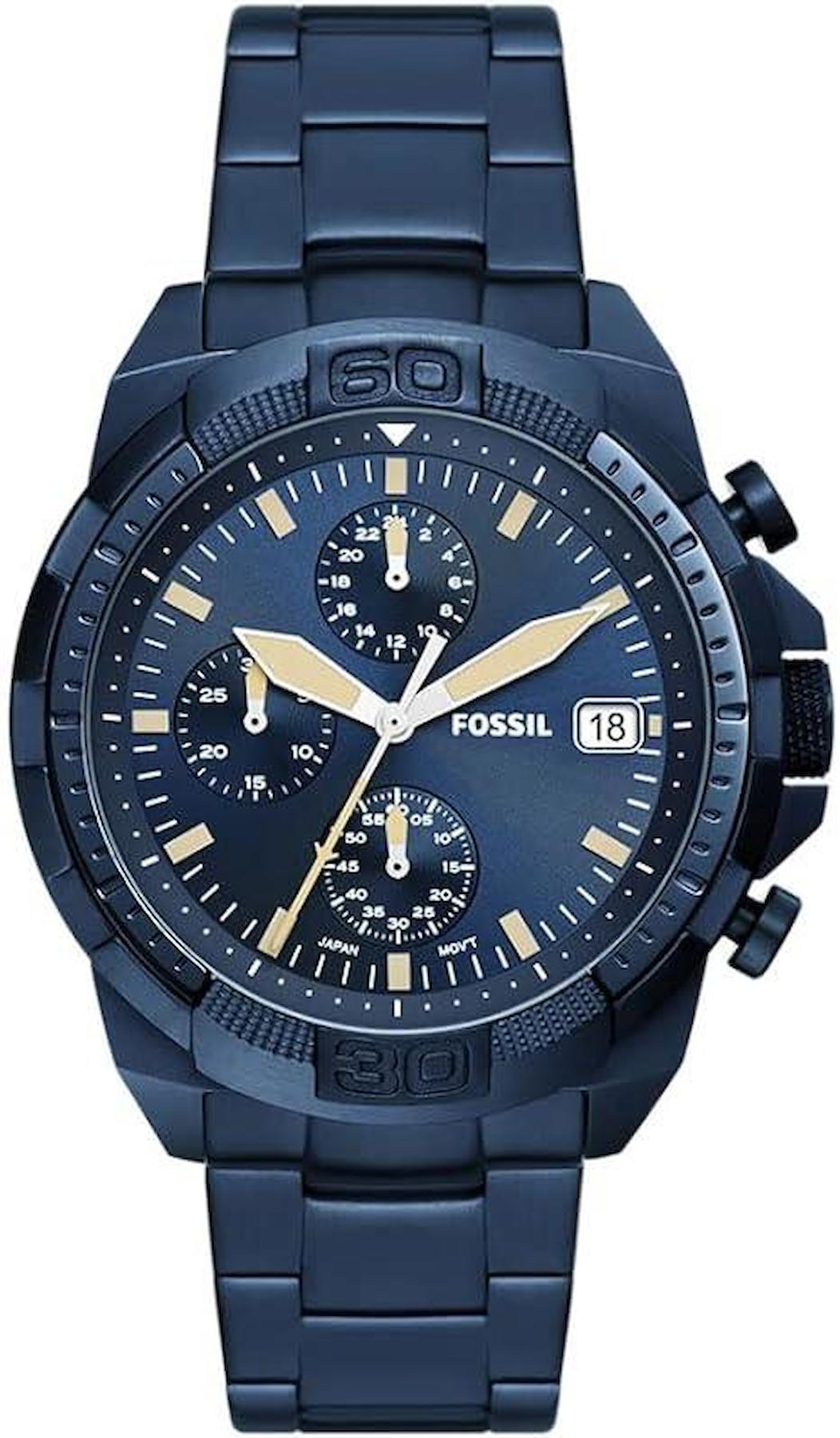 Fossil FS5916 Takvimli 44 mm Lacivert Çelik Kordon Analog Erkek Kol Saati