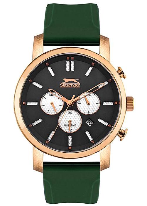 Slazenger SL.09.1829.2.05 Takvimli 45 mm Yeşil Silikon Kordon Analog Erkek Kol Saati