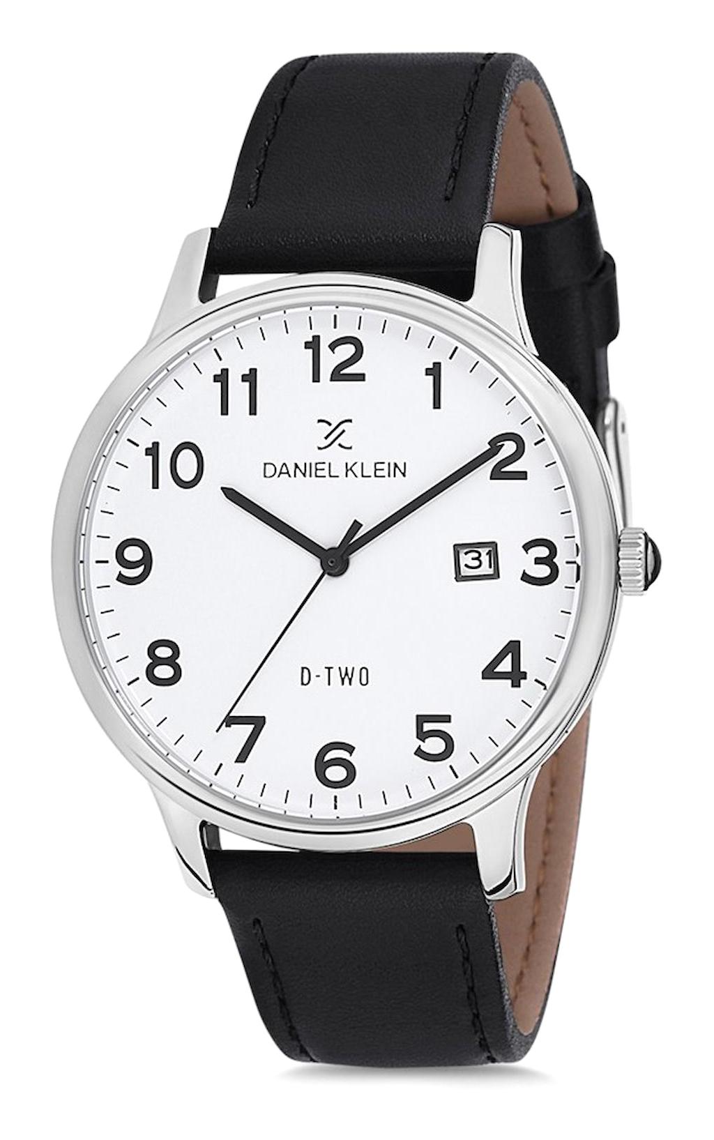 Daniel Klein DK012219H-01 Takvimli 42 mm Siyah Deri Kordon Analog Erkek Kol Saati