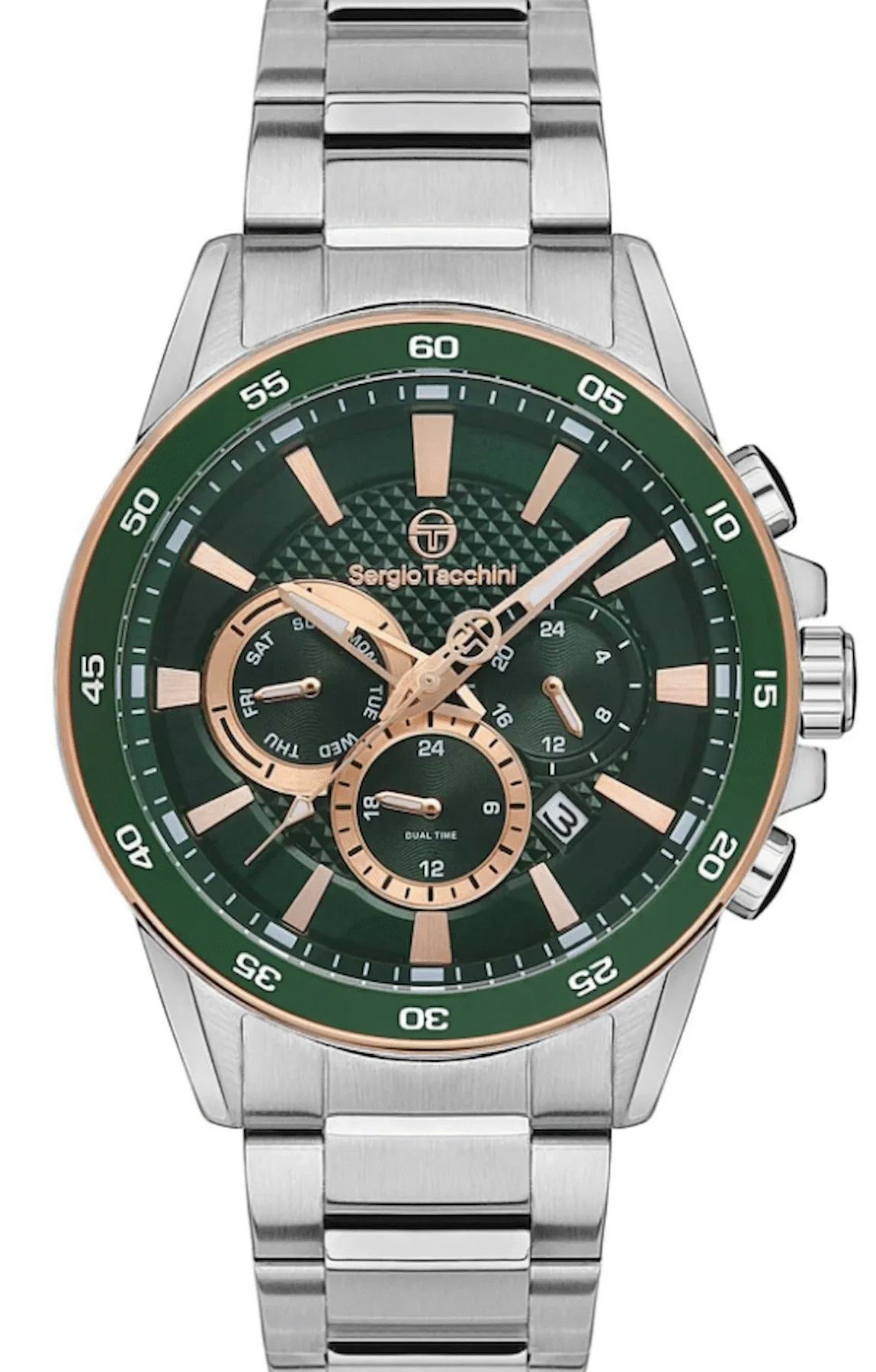Sergio Tacchini ST.1.10309.3 Takvimli Çelik Kordon Analog Erkek Kol Saati