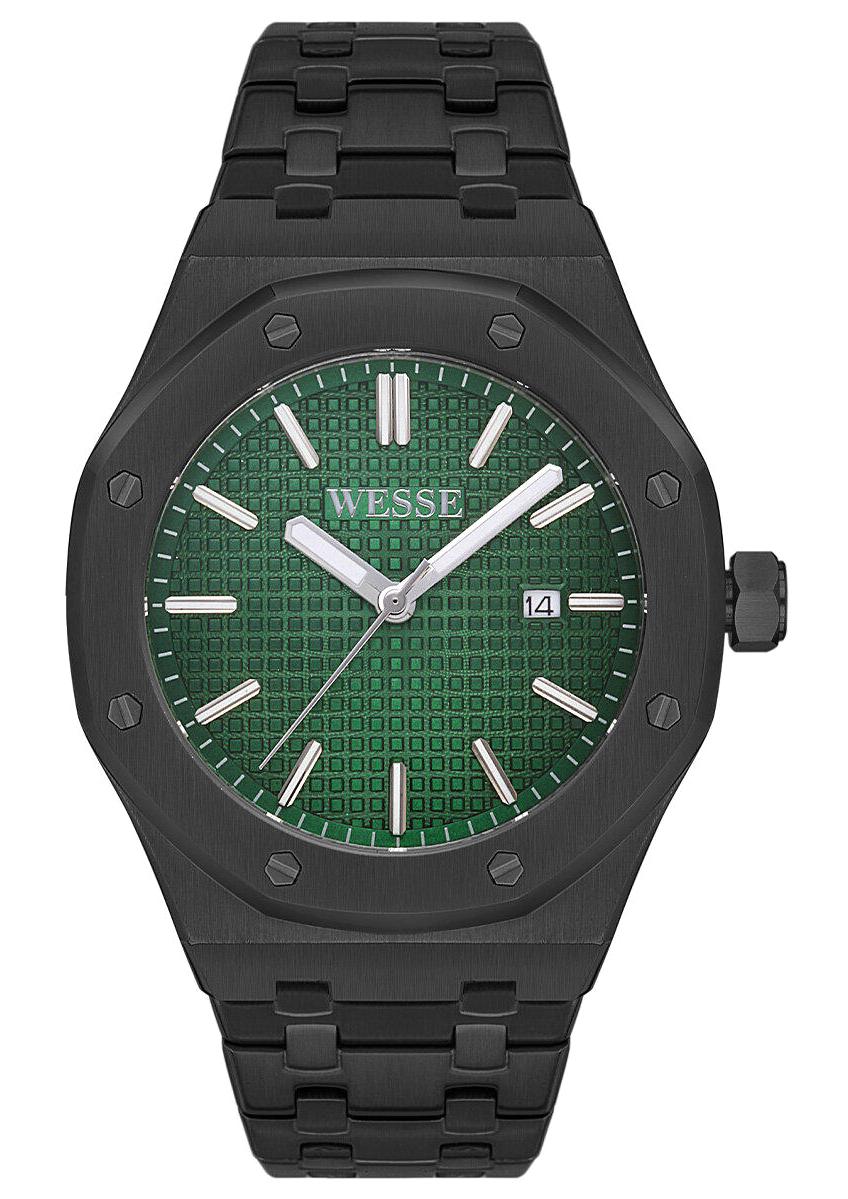 Wesse WWG402102 Takvimli 42 mm Siyah Çelik Kordon Analog Erkek Kol Saati