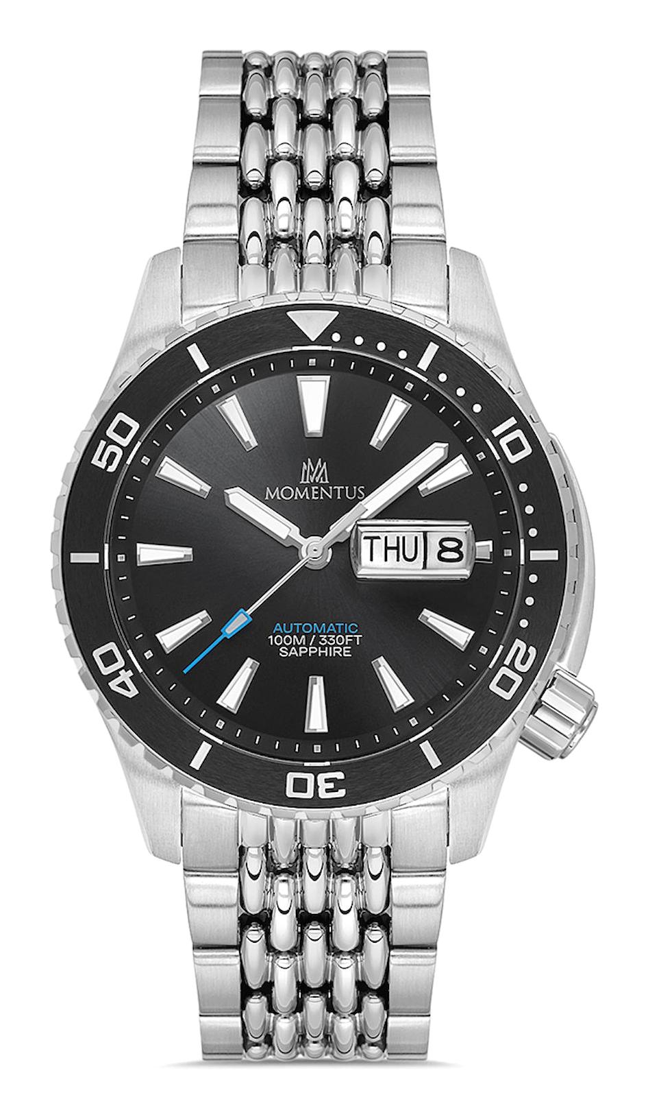 Momentus TM351T-04SS Takvimli 43 mm Çelik Kordon Analog Erkek Kol Saati