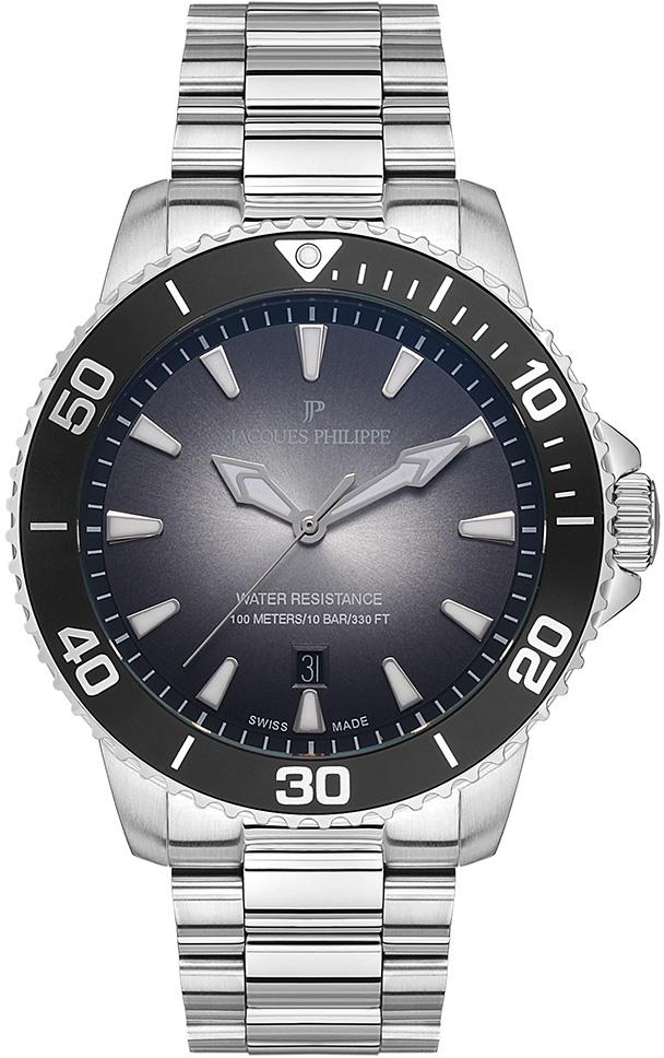 Jacques Philippe JPQGS181316 Takvimli 45 mm Çelik Kordon Analog Erkek Kol Saati