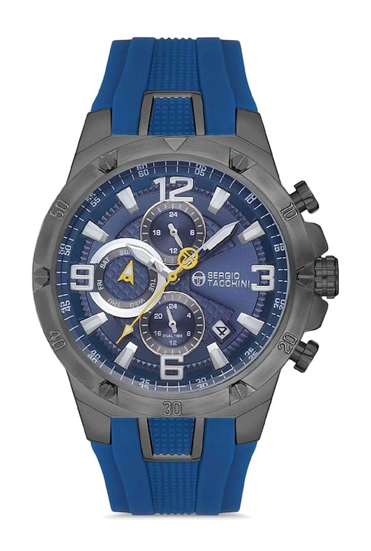 Sergio Tacchini ST.1.10138.6 Takvimli Lacivert Silikon Kordon Analog Erkek Kol Saati