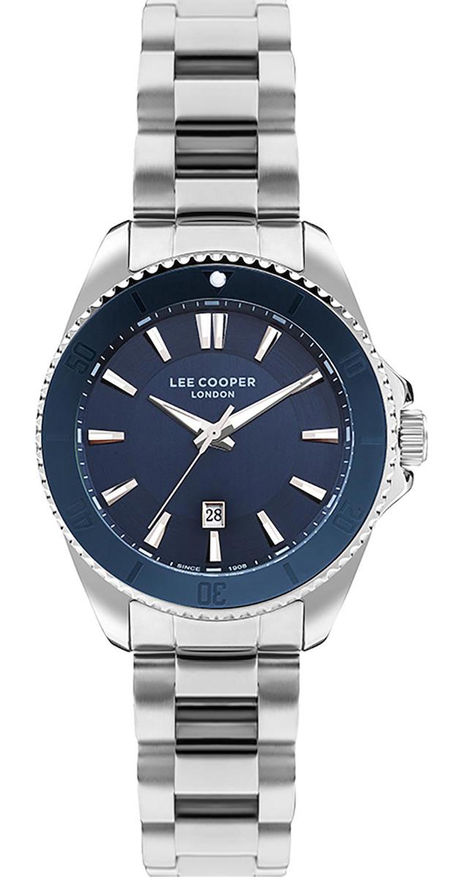 Lee Cooper LC07841.390 Takvimli 45 mm Metal Kordon Analog Erkek Kol Saati