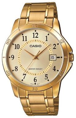 Casio MTP-V004G-9BUDF Takvimli 42 mm Altın Çelik Kordon Analog Erkek Kol Saati