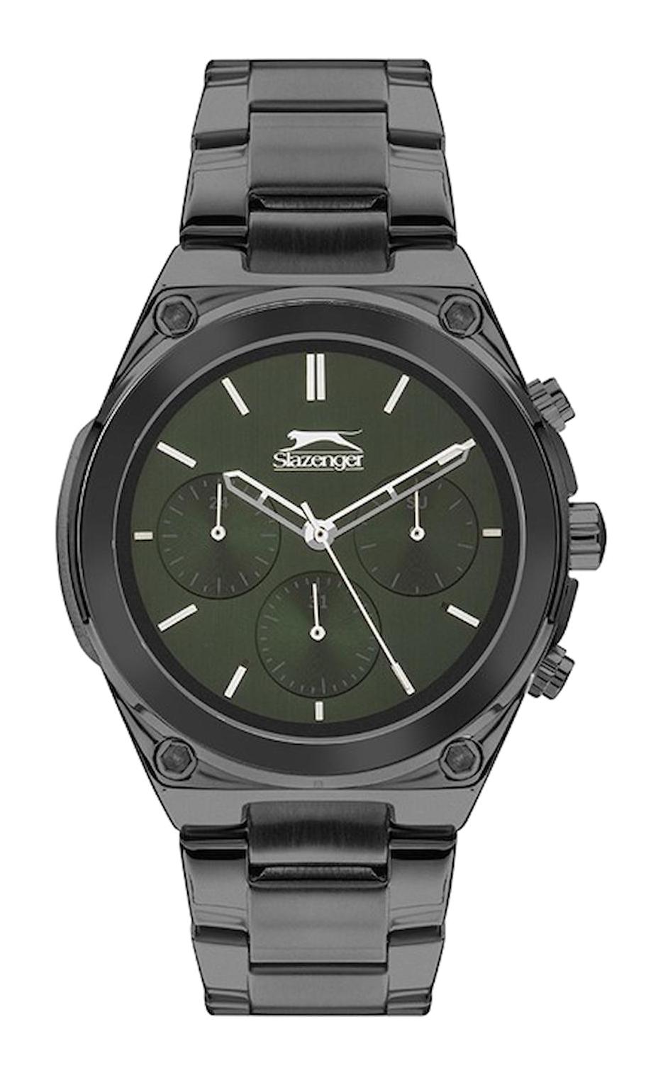 Slazenger SL.09.2027.2.05 Takvimli 44 mm Siyah Metal Kordon Analog Erkek Kol Saati