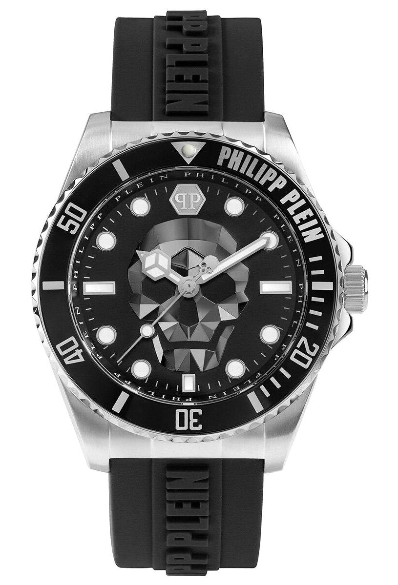 Philipp Plein PWOAA0122 Takvimli 44 mm Siyah Silikon Kordon Analog Erkek Kol Saati