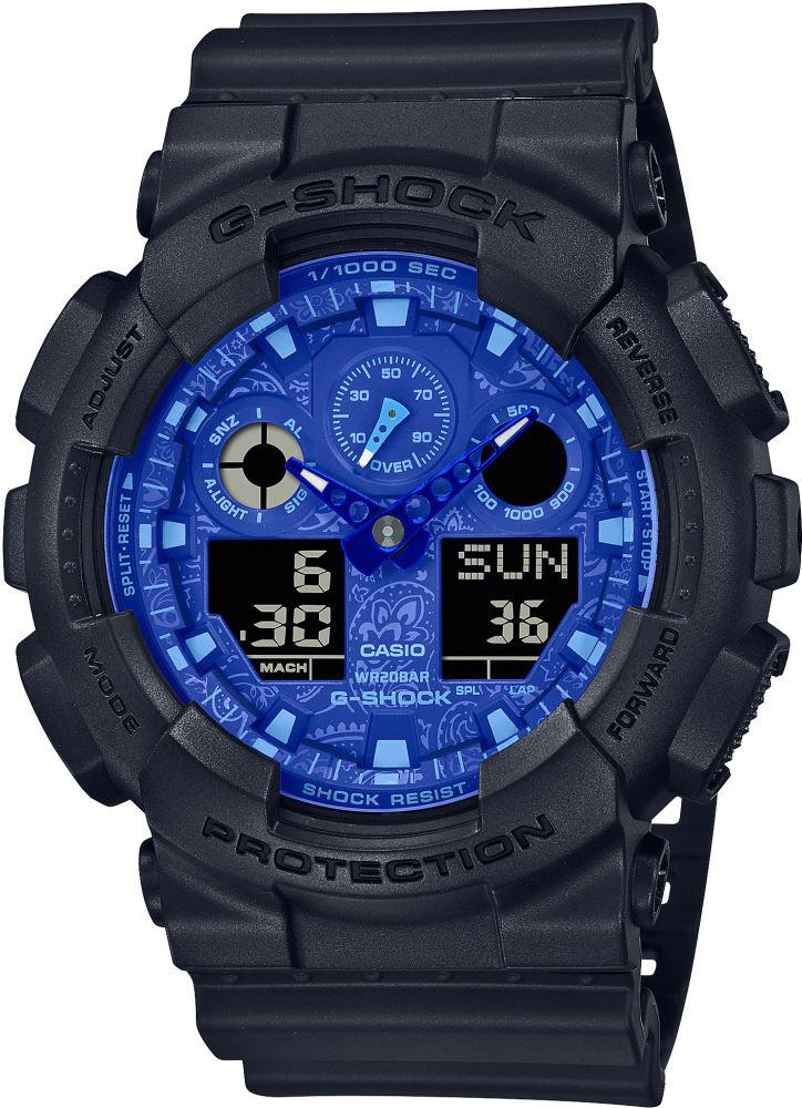 Casio GA-100BP-1A Takvimli 51.2 mm Siyah Silikon Kordon Analog Kol Saati