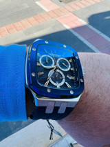 Quantum HNG1033.399 Takvimli 44 mm Mavi Silikon Kordon Analog Erkek Kol Saati