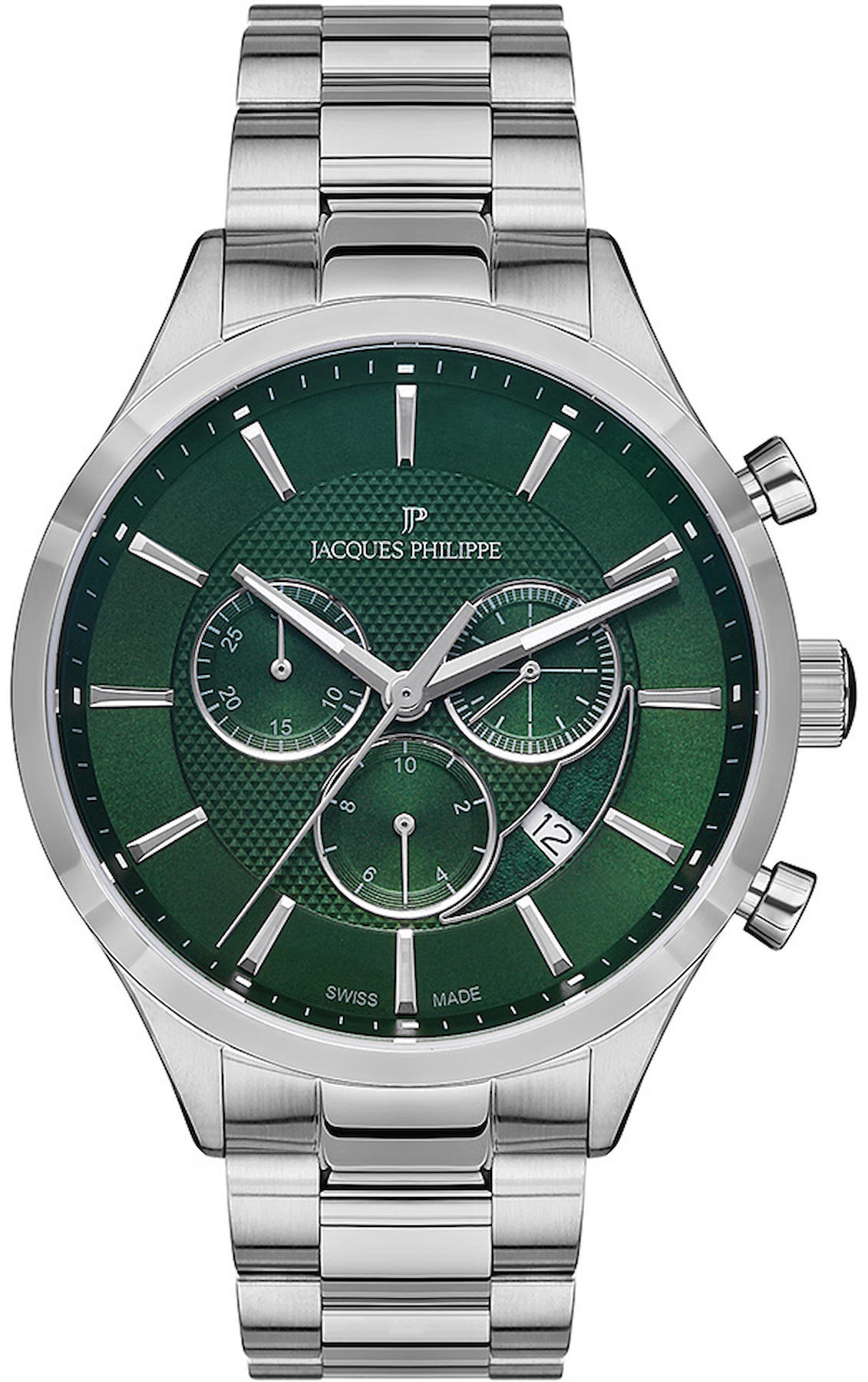 Jacques Philippe JPQGC3013X6 Takvimli 45 mm Çelik Kordon Analog Erkek Kol Saati