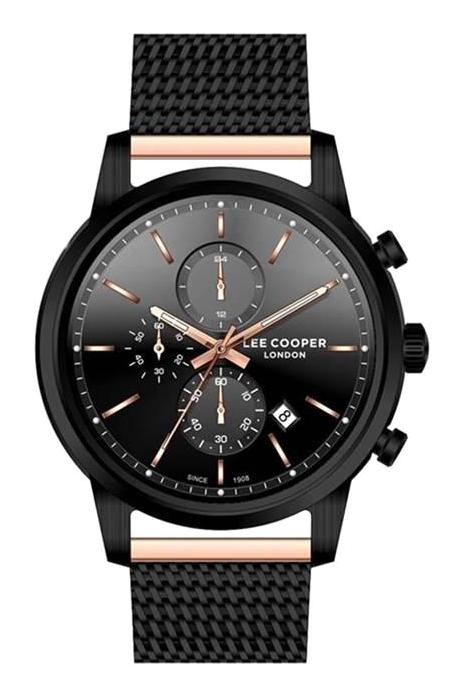 Lee Cooper LC07224.650 Takvimli Siyah Çelik Kordon Analog Kol Saati