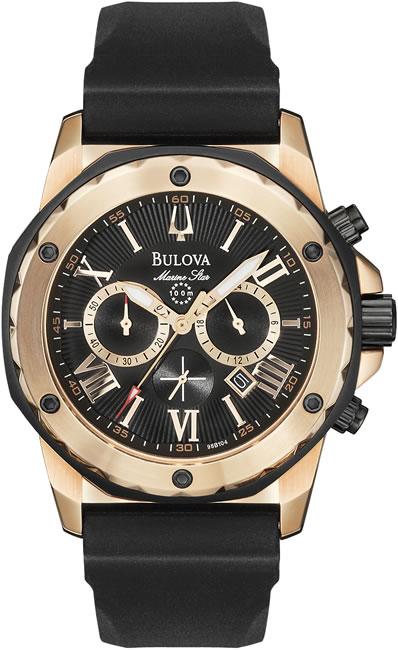 Bulova 98B104 Takvimli 44 mm Siyah Silikon Kordon Analog Kol Saati