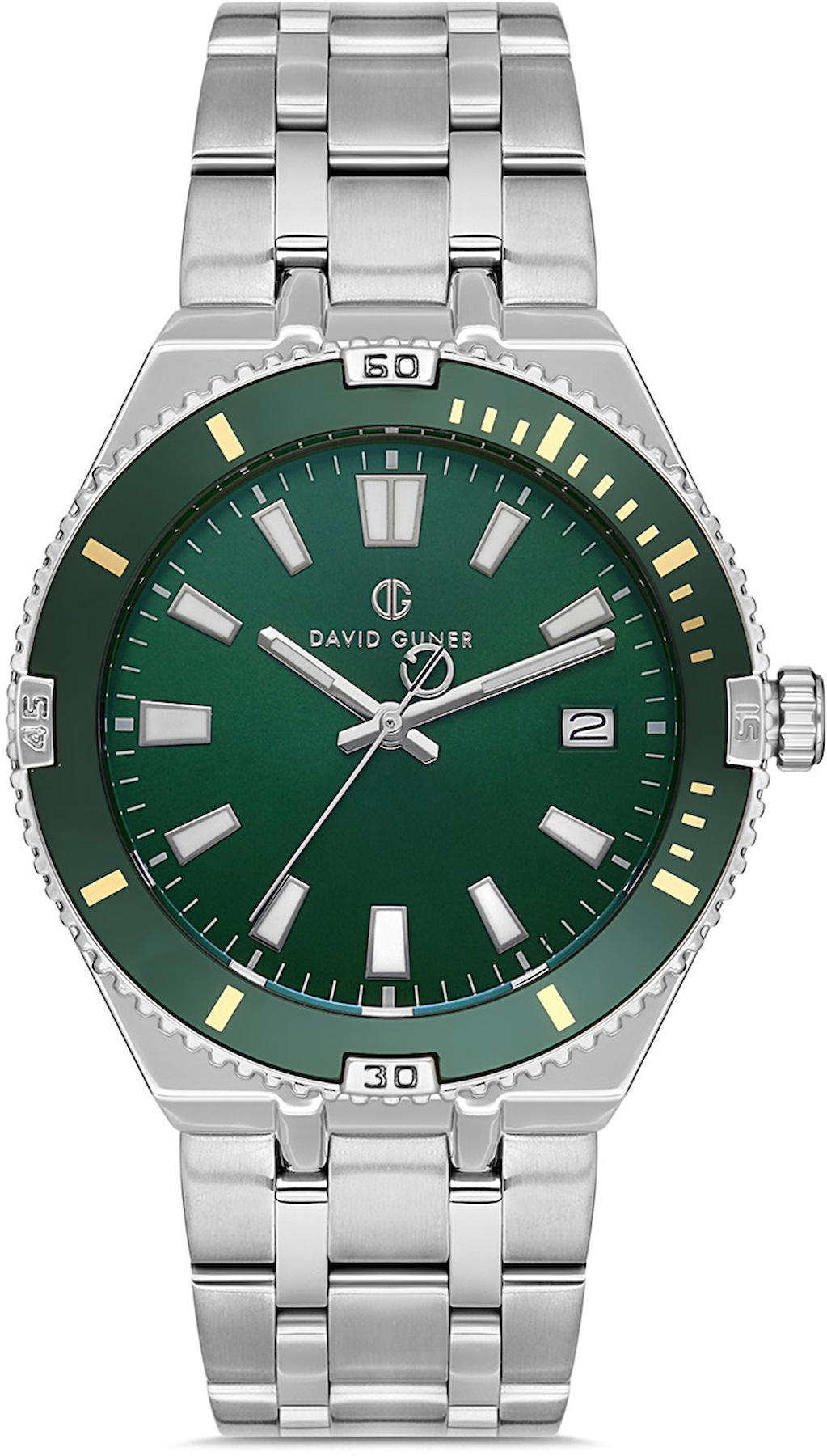 David Guner DG-8418GA-A10 Takvimli 42 mm Çelik Kordon Analog Kol Saati