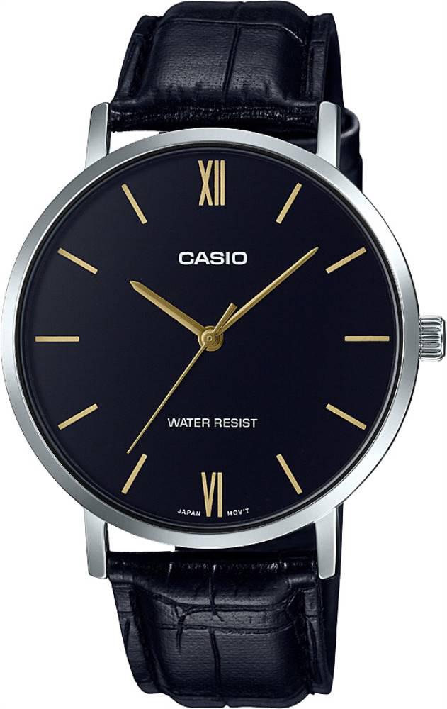 Casio MTP-VT01L-1BUDF Siyah Çelik Kordon Analog Kol Saati
