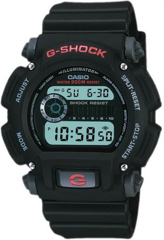 Casio DW-9052-1VDR Takvimli 43 mm Siyah Silikon Kordon Dijital Kol Saati