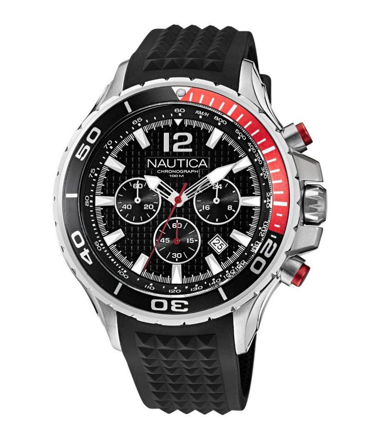 Nautica NAPNSTF03 Takvimli 46 mm Siyah Silikon Kordon Analog Erkek Kol Saati