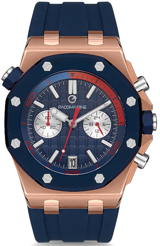 Pacomarine PM.61159.05 Takvimli 42 mm Lacivert Silikon Kordon Analog Kol Saati